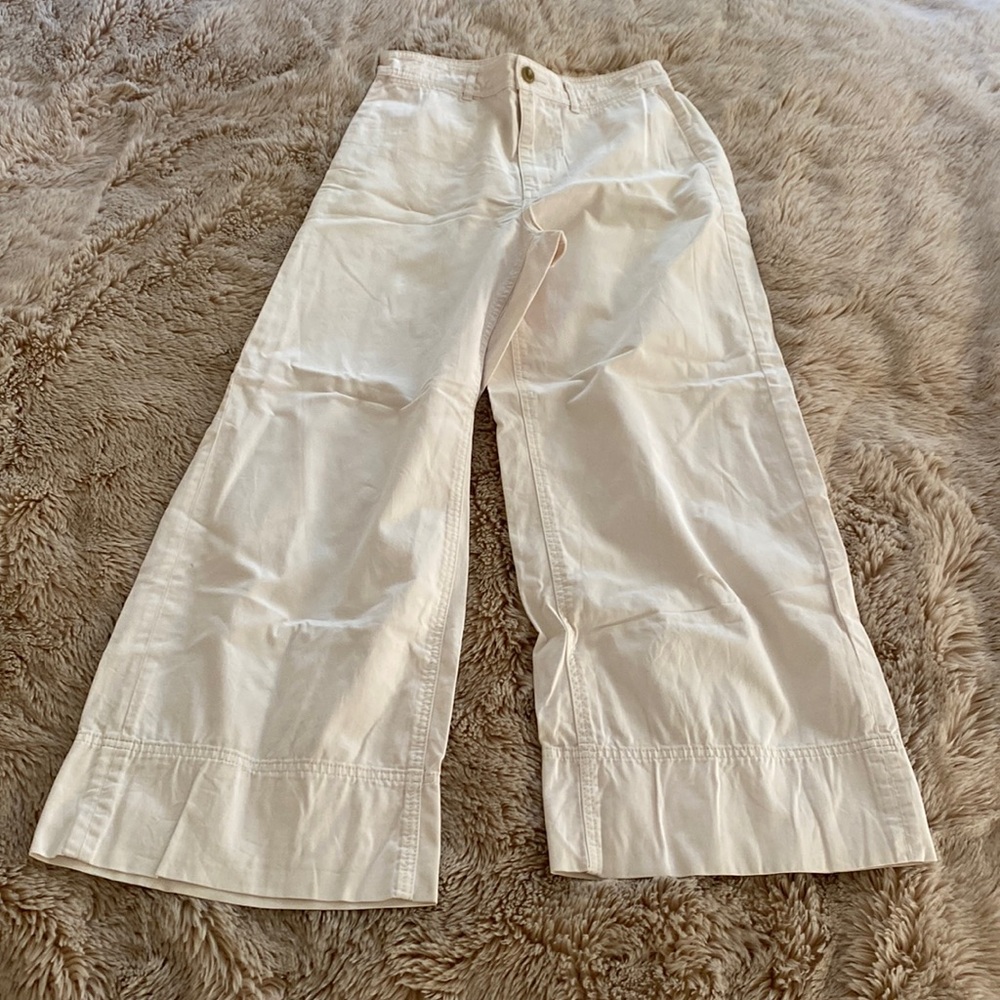 Everlane white wide leg trousers